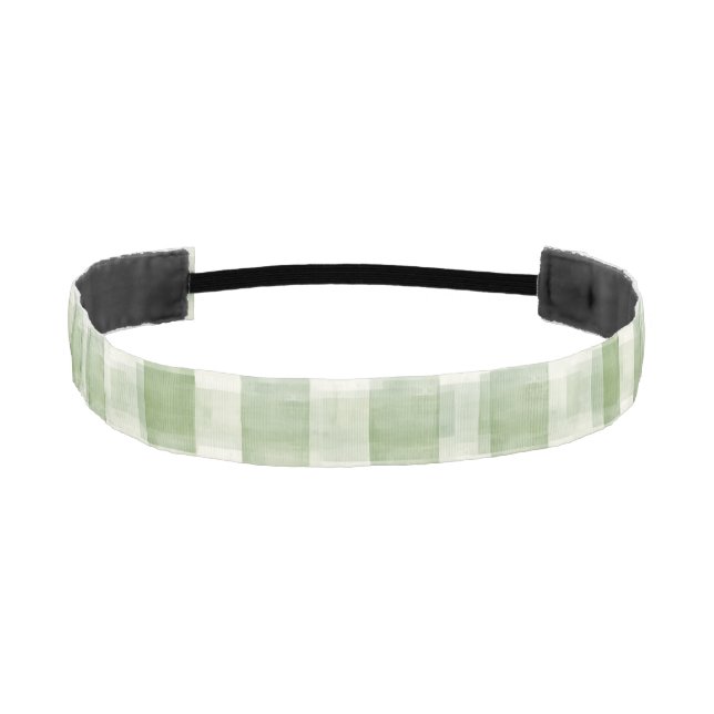 Farm Green Cream Plaid   Athletic Headband (Front)