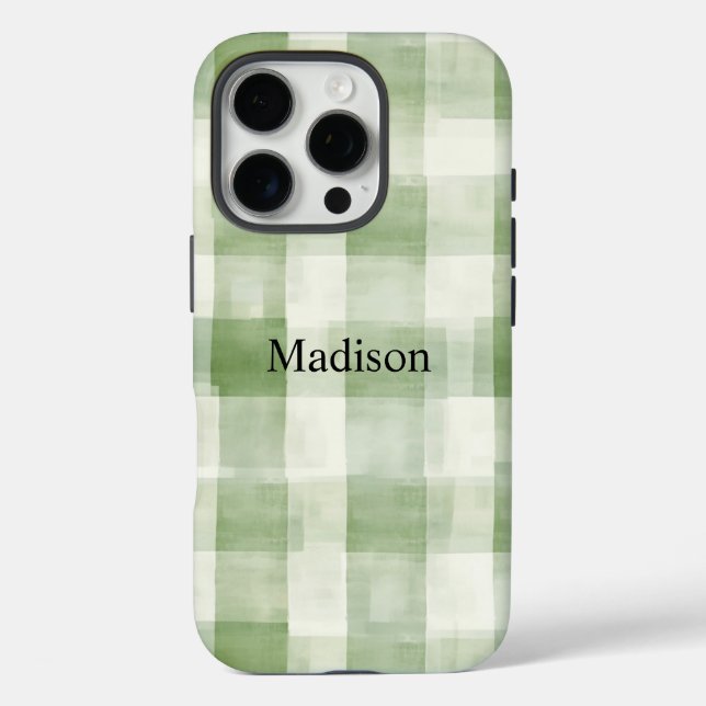 Farm Green Cream Plaid   Case-Mate iPhone Case (Back)