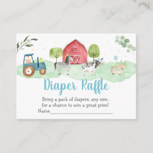 Farm Greenery Baby Shower Diaper Raffle Cards