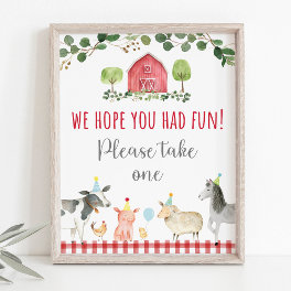 Farm Greenery Birthday Party Favor Sign