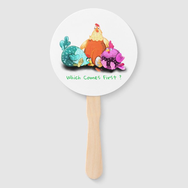 Farm Hand Fan Chickens Waiting Egg To Hatch (Front)