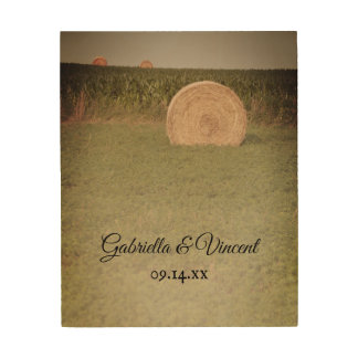 Farm Hay Bales Country Wedding Keepsake Wood Wall Art