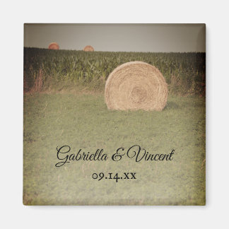 Farm Hay Bales Country Wedding Magnet