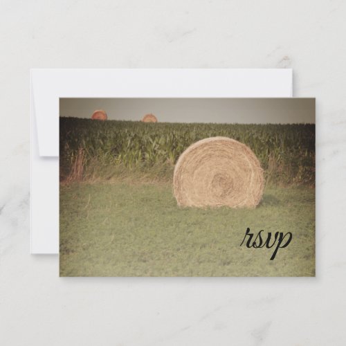 Farm Hay Bales Country Wedding RSVP