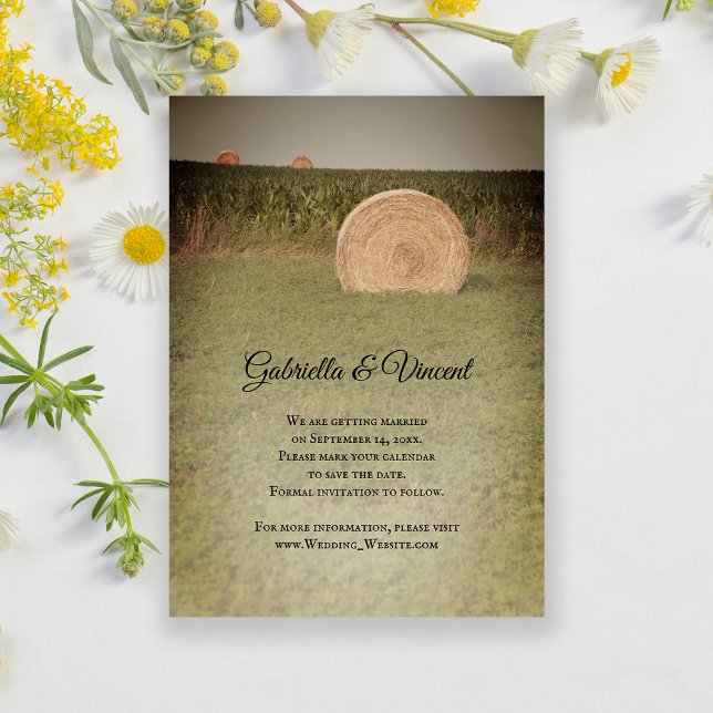 Farm Hay Bales Country Wedding Save the Date (Creator Uploaded)