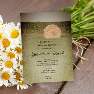 Farm Hay Bales Country Wedding Shower Invitation