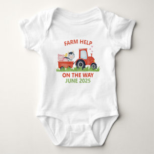Farm Help on The Way Tractor Themed Baby Bodysuit