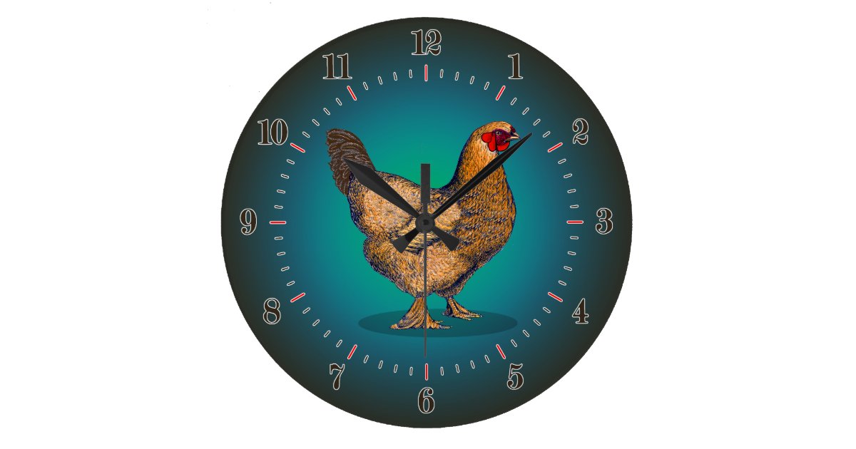 Farm Hen Chicken Large Clock
