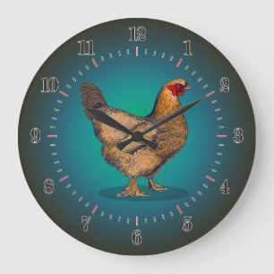 Farm Hen Chicken Large Clock