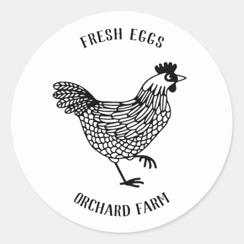 Farm Hen Egg Classic Round Sticker
