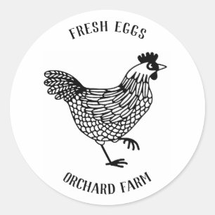 Farm Hen Egg Classic Round Sticker