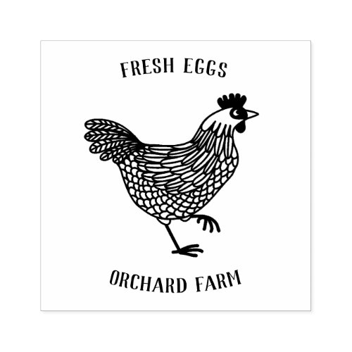 Farm Hen Egg Rubber Stamp