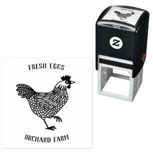 Farm Hen Egg Self-inking Stamp
