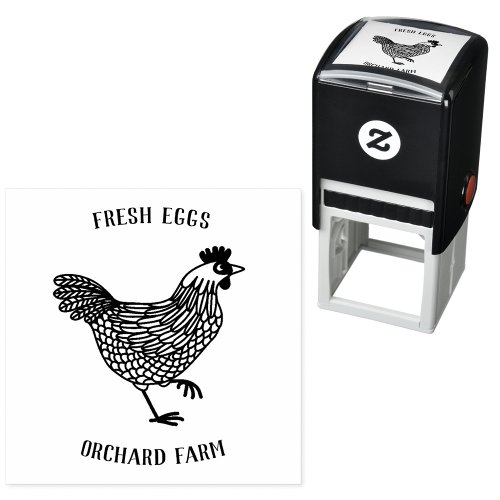 Farm Hen Egg Self_inking Stamp