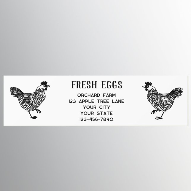Farm Hen Fresh Eggs Bumper Sticker (Fresh Eggs farm details bumper sticker with chickens or hens.)