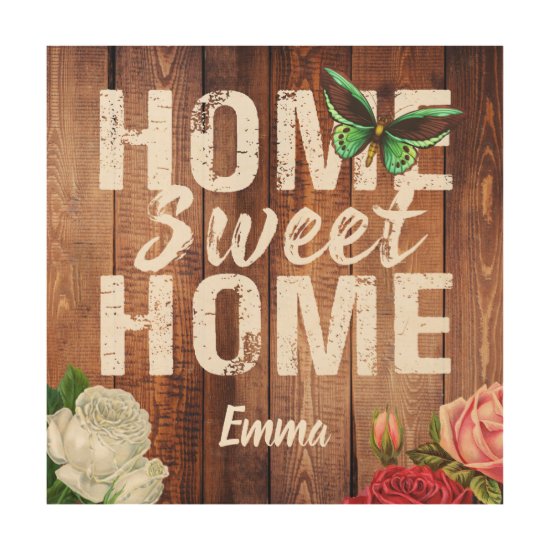 Farm "Home Sweet Home" rustic barn wood design Wood Wall Art