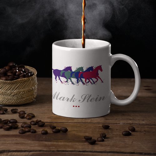 farm horses personalized coffee mug