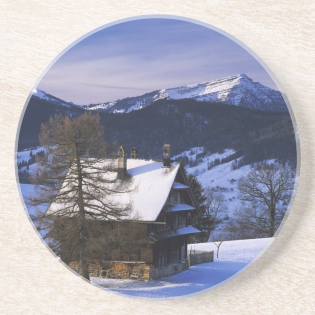 Farm house and Mount Rigi and Pilatus, Coaster (Front)