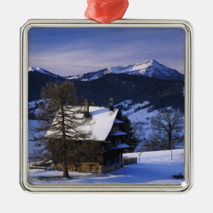 Farm house and Mount Rigi and Pilatus, Metal Ornament