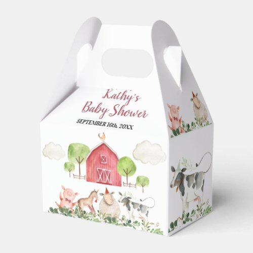 Farm House Animals Barnyard Birthday Baby Shower Favor Boxes