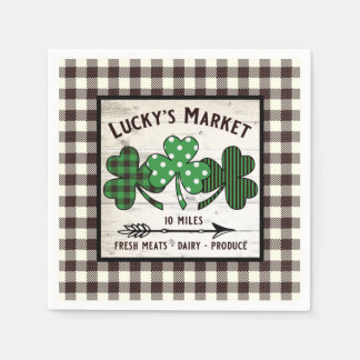 FARM HOUSE ST PATRICK'S DAY SHAMROCK DECOUPAGE ART NAPKINS