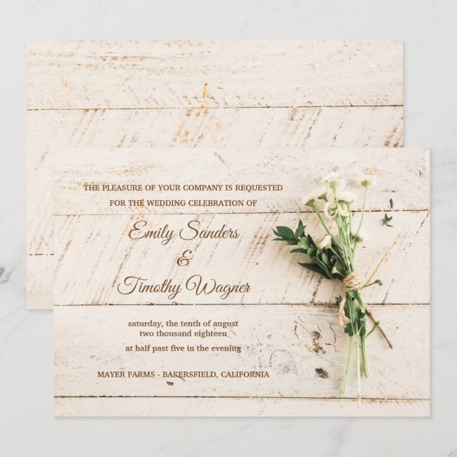 Farm house wedding invitation (Front/Back)