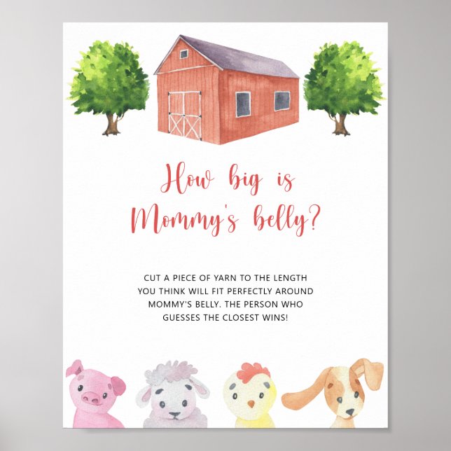Farm - how big is mommy's belly game poster (Front)