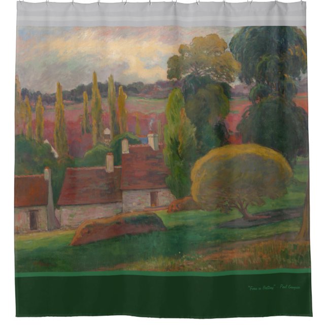 "Farm in Brittany" Paul Gauguin French art Shower Curtain (Front)
