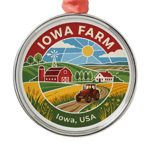 Farm in Iowa Metal Ornament