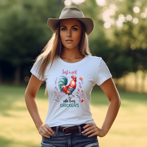 Farm Inspired Country Chicken Lover Floral T_Shirt