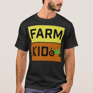 Farm Kid Farmer Tractor Barn Chick Cow Pig Crop Fa T-Shirt