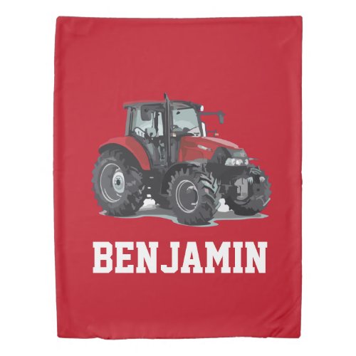 Farm Kid Red Tractor Bedroom Duvet Cover