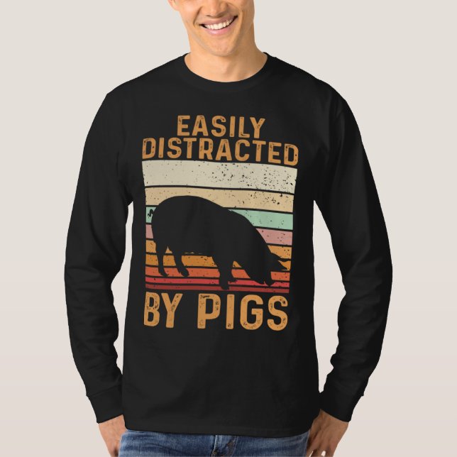 Farm Kids Piglet Easily Distracted By Pigs T-Shirt (Front)