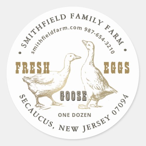 Farm Label Duck or Goose Eggs Vintage Illustration