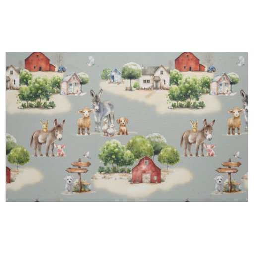 Farm Land Large Image Pattern Fabric