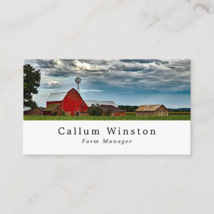 Farm Landscape, Farmer & Butcher Business Card