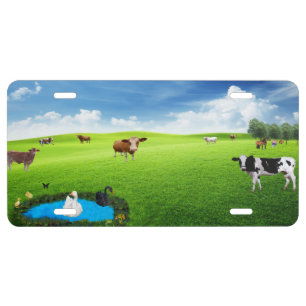 Farm Life Aluminum License Plate