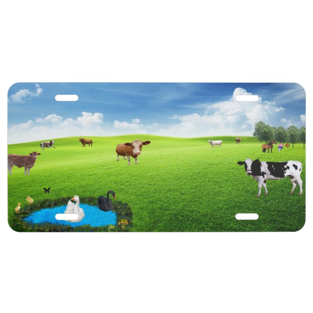 Farm Life Aluminum License Plate (Front)