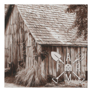 Farm Life Antique Barn Faux Canvas Print