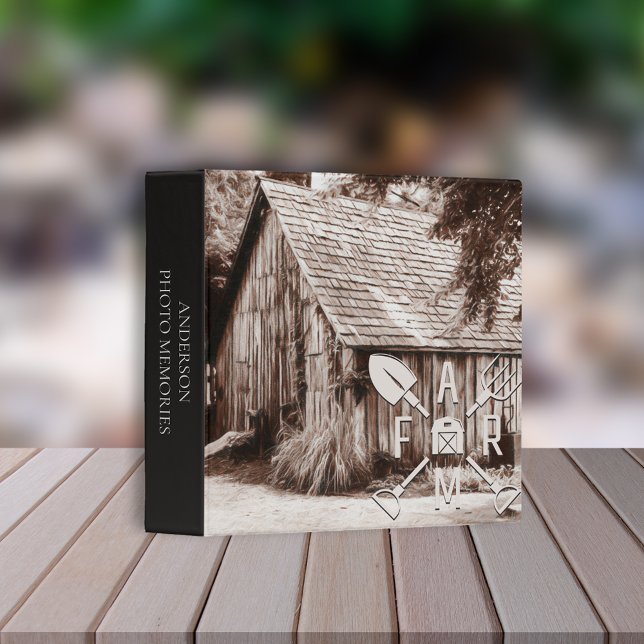 Farm Life Antique Barn Photo Memory Scrapbook 3 Ring Binder (Creator Uploaded)