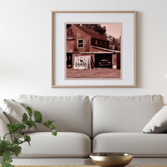 Farm Life Antique Red Barn Poster (Creator Uploaded)