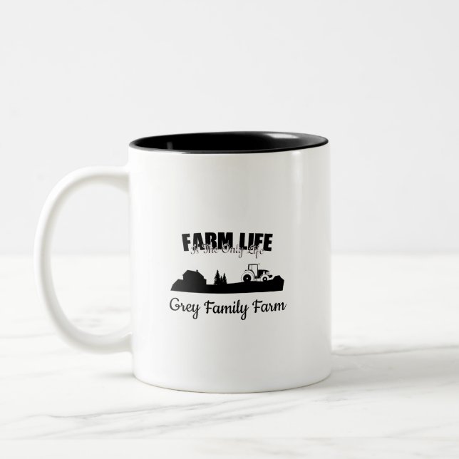 Farm Life Country Life Customizable Two-Tone Coffee Mug (Left)