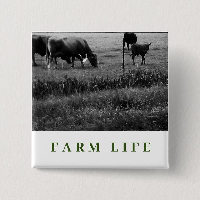 Farm life, cow family button (Front)