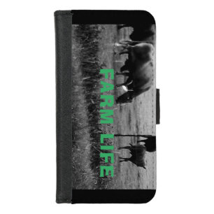 Farm life, cow family iPhone 8/7 wallet case