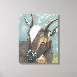 Farm Life-Grey Goat Canvas Print