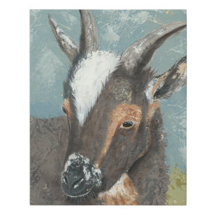 Farm Life-Grey Goat Faux Canvas Print