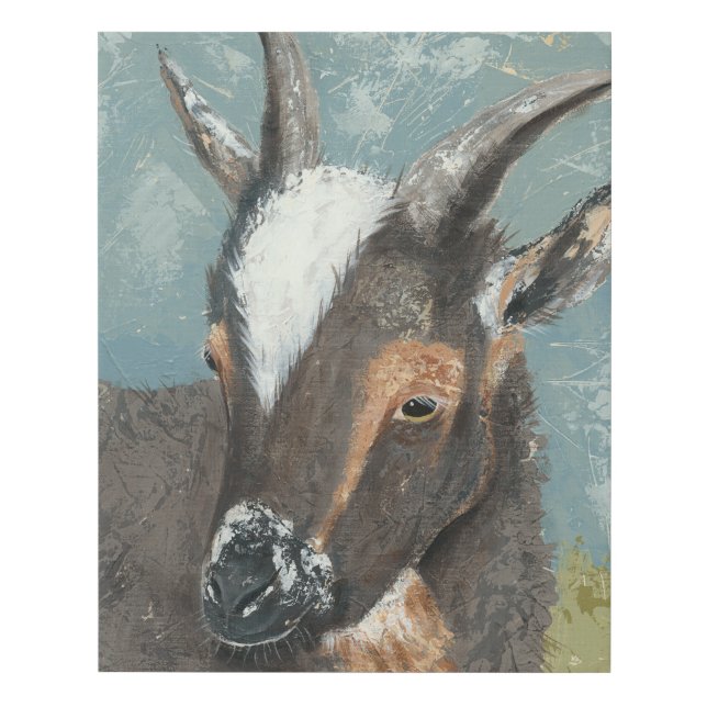 Farm Life-Grey Goat Faux Canvas Print (Front)
