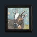 Farm Life-Grey Goat Gift Box<br><div class="desc">Farm Life-Grey Goat by Jade Reynolds. Features a grey goat looking down,  done in a paintbrush stroke-like style.</div>