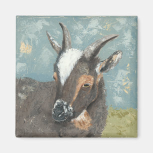 Farm Life-Grey Goat Magnet