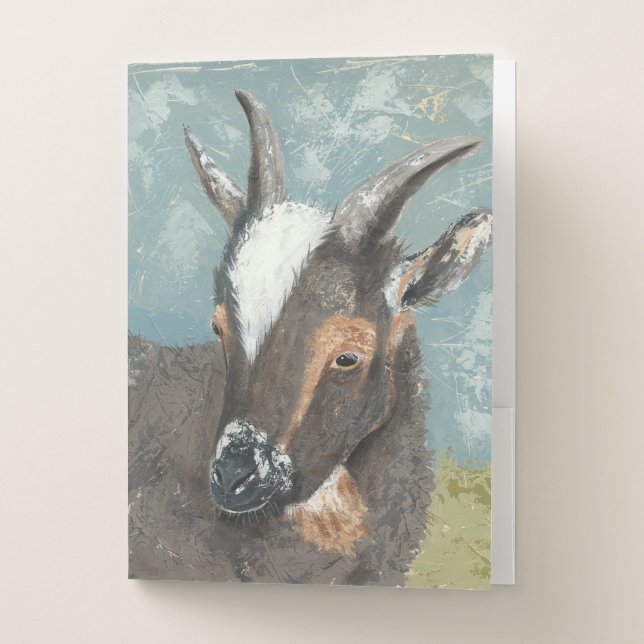 Farm Life-Grey Goat Pocket Folder (Front)